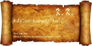 Kósz Karméla névjegykártya